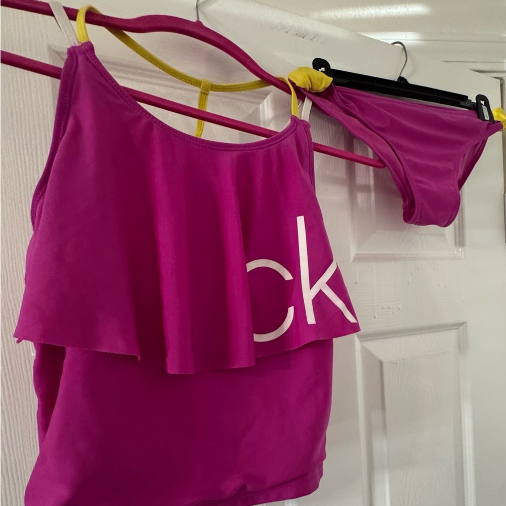 Calvin Klein Magenta and Yellow Bikini Set
